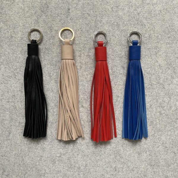 Leren sleutelhanger Fringes