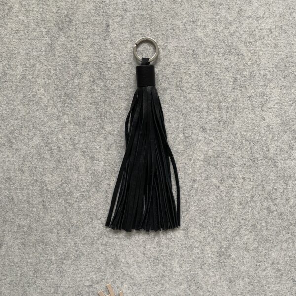Leren sleutelhanger fringes