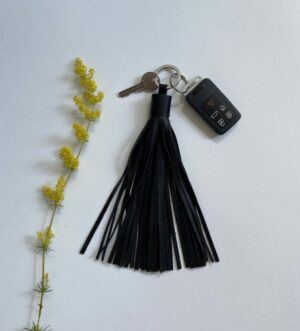 Leren sleutelhanger Fringes